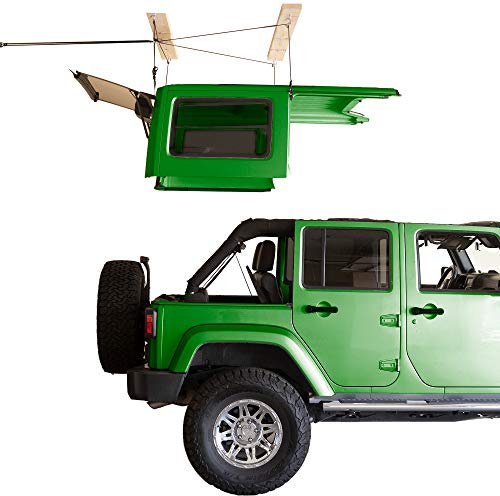 HARKEN - Hardtop Overhead Garage Storage Hoist for Jeep Wrangler, Gladiator, and Ford Bronco, Self-Leveling, Safe Anti-Drop System, Easy One-Person Operation, Garage