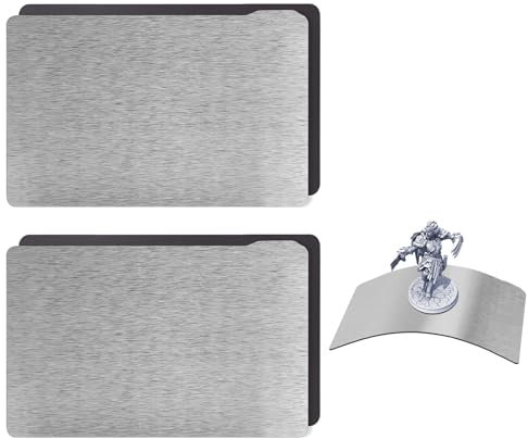 LALAGO 2 Stück Magnetplatte, 3D Harz Flexible Stahlplatten Magnetische Plattform, 202x128mm mit einfachem Griff, 3D Drucker Zubehör Federstahlplatte für Anycubic Mono X/Photon X/Smart Kumitsu KL9 SLA