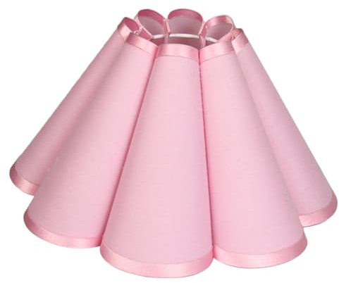 UKCOCO Abat-Jour en Tissu Plissé en Forme de Fleur - Roses pour Lampes de Table, Plafonnier Coréen Décoratif - Accessoires en Métal pour Décorer
