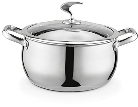 Olla de Sopa, Olla de Sopa Espesada de Acero Inoxidable 18-10/olla de cocción Antiadherente, para Estufa de Gas/Cocina de inducción