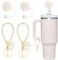 EnigmaDrops Compatible with Stanley Cup Accessories, 2PCS Butterfly Letter Charms with 2PCS 10mm Stanley Straw Cover Cap for Stanley Cup 30&40 Oz, Silicone Stanley Straw Toppers for Stanley Tumbler(L)