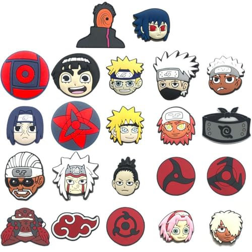 22 Pcs Cute Cartoon Schuh Charms,Schuh Charm für Kinder,Cool Anime Schuh Dekoration,Japanese Manga Karikatur DIY Schuhschmuck,PVC Shoe Charms für Comic Fans,Armband-Charms,Clog Dekor für Bracelet