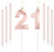 mciskin Rose Gold 21 Birthday Candles-Number 21 Candle for Cake with Long Thin Candles Set, Rose Gold Cake Topper for Girl 21st Birthday Decorations Supplies,21st Wedding Anniversary Decorations