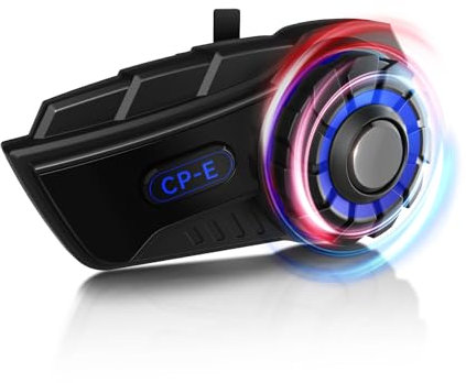 Motorrad Headset Intercom, Moman CP-E Motorradhelm Kommunikationssystem für 6 Fahrer mit 2000M HiFi-Lautsprechern Mehrfache Rauschunterdrückung Musik Teilen FM Radio Wasserdicht (Einzelpack)