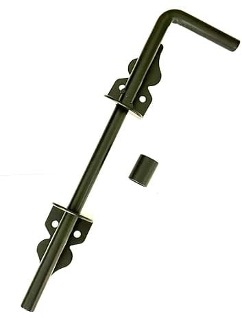 SCORPIO HARDWARE Gate Garage Drop Bolt Cane Type Heavy Duty Shed Stable Black