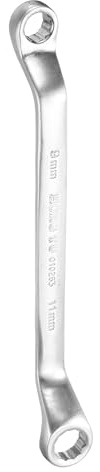 sourcing map Offset Extra Long Box End Wrench 9x11mm Metric 12 Point 75 Degree Offset Double End Box Ratschenschlüssel Ratsche Kohlenstoffstahl Poliert Lange Schraubenschlüssel Werkzeuge