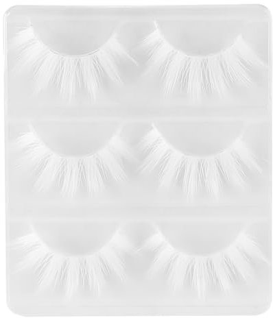 Namvo 3 Paar wei?e falsche Wimpern, wiederverwendbares Make-up, lange, dicke, gekreuzte Wimpern für Cosplay, Maskerade, Party, dramatisches Volumen, Wimpern für besondere Anl?sse