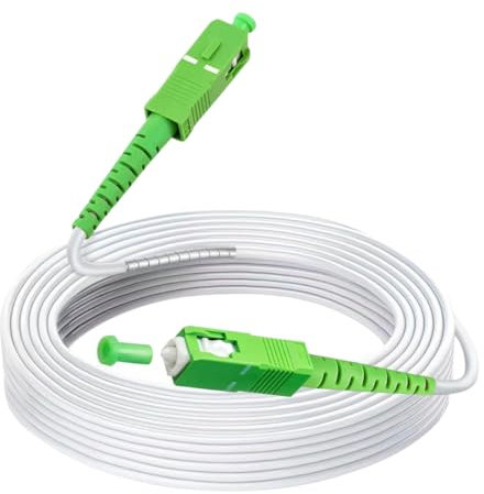 Speedoptic - Câble Fibre Optique Orange SFR Bouygues - SC/APC vers SC/APC - Rallonge Jarretiere (30 mètres)