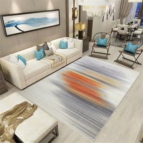 Kunsen Teppich Maschine Abstrakte Geometrie Hotel Wohnzimmer Villa Sofa Teppich Anti Verschmutzung Teppich unter esstisch Mehrfarbig Teppich Wohnzimmer Muster 300X400CM