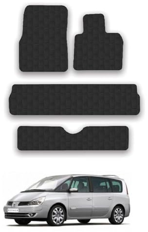Renault Grand Espace (2003-2015) 5mm Rubber Car Mats | Heavy Duty Rubber Tailored Fit Floor Mats Full Coverage Durable Waterproof Accessories Easy Clean Anti Slip Made in the UK