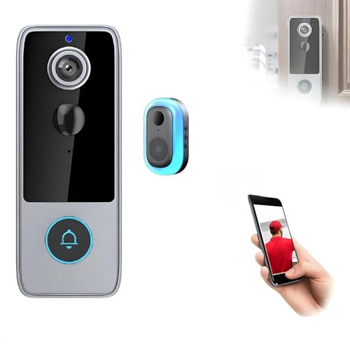 GuardianBell Pro – Smart WiFi Doorbell & Security Cam in One, Real-time view, two-way audio, motion alerts, automatic snapshots and local recording with multiple features(A)