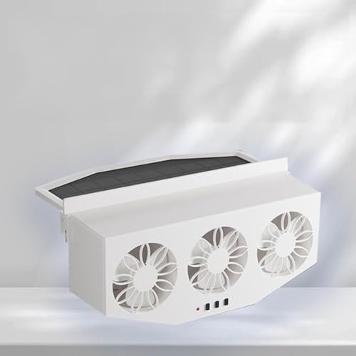 Compact Solar Ventilation Fan for Cars to Improve Air Circulation (White Solar)