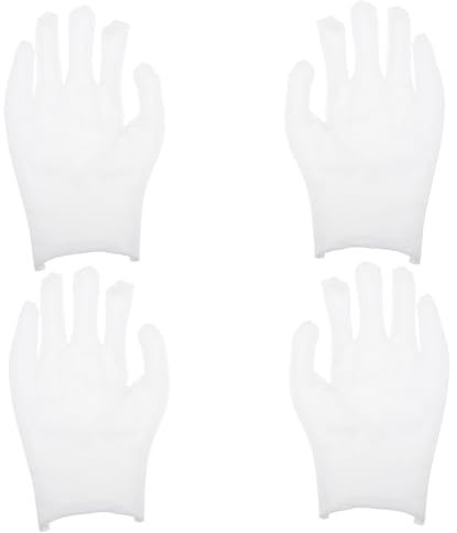 POPETPOP Schweißabsorbierende Handschuhe aus Baumwollgarn, 12 Paar, Weiß
