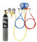Bestschweissen.de R134A R410A R22, set di ricarica per aria condizionata, bottiglia di azoto N2, 8 l/10 l, riduttore di pressione, bombola del gas, manometro, pompa per vuoto, sistema di
