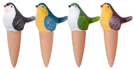 Selbstbewässernde Stäbe, feuchte Wurzeln, Pflanzenbewässerungsspikes, langsamer Ablassung, Elsterform, Einsatz, Bewässerung, Vogelreservoir für Zimmerpflanzen, Sukkulenten, Bäume, Gemüse, 4 Stück