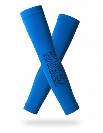 HANKER Manguitos térmicos de compresión para running, ciclismo y trail | 100% poliéster Air Soft, diseño ligero de 48 g, protección térmica y solar para running, ciclismo y pádel
