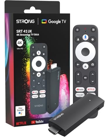 STRONG SRT41UK 4K UHD Streaming Dongle, 2GB RAM+8GB Flash Storage | Streaming Stick, WIFI 5, Android 11, Google Assistant, Dolby Audio