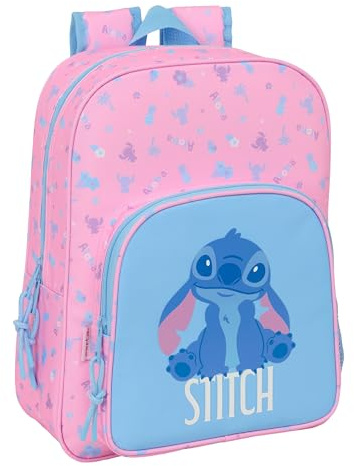 STITCH BRIGHT - Animierter Schulrucksack für Kinder, Kinderrucksack, anpassbar an Kinderwagen, ideal für Kinder im Schulalter, bequem und vielseitig, Qualität und Widerstandsfähigkeit, 26 x 11 x 34 cm