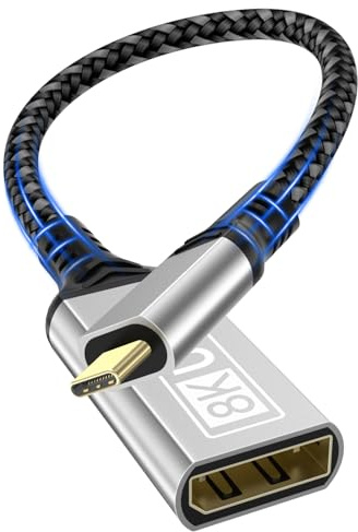 layajia USB C to DisplayPort 1.4 Adapter, Type-C to DisplayPort Adapter 8K@60Hz 4K@240Hz Unidirectional Thunderbolt 5/4 to USB C to DP Cable Compatible with iPhone 16, MacBook Pro/Air, iPad, Mac Mini