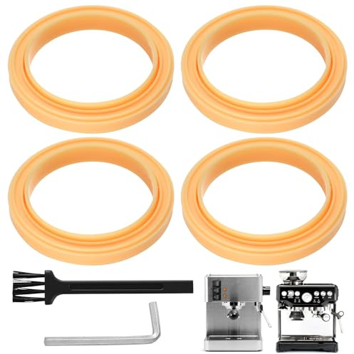4 Stück für Sage Barista Express Dichtungsringe für Sage the Barista Express, Silikondichtung für BES875UK SES875BKS SES875 SES875BTR2GUK1 Dichtung für Espressomaschinen, mit M4 Schlüssel, Bürste