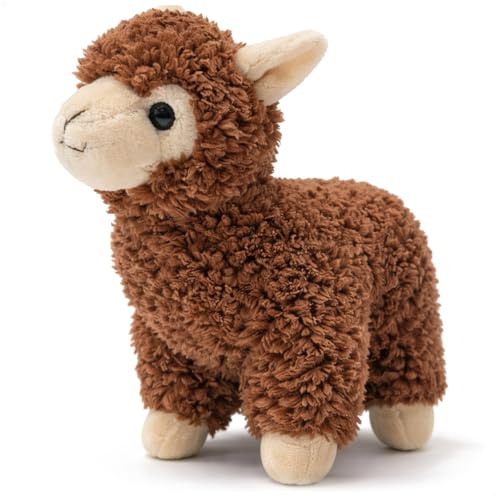 com-four® Kuscheltier Lama 22 cm – weiches Plüschtier Alpaka aus 100% Polyester – Flauschiges Stofftier – süßes Kuscheltier zum Verschenken und Dekorieren