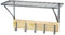 KitchenCraft Wandregal Industrial Kitchen mit Haken, Metall, Grau/beige, 30 x 18 x 18 cm