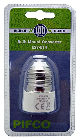 PIFCO Converter E27-E14 to Convert Large Edison Screw to Small Edison Screw - ELA1172