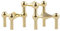 Stoff Nagel Kerzenhalter, Metall, Gold, 6,5 x 10,2 cm