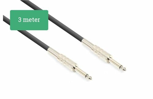 Vonyx 177.797 Cavo Chitarra Professionale 6.3 mm Mono Jack Strumento Cavo Cavo 3 m