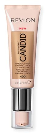 Revlon PhotoReady Candid Natural Finish Foundation, with Anti-Pollution, Antioxidant, Anti-Blue Light Ingredients, Macadamia (400), 22 ml