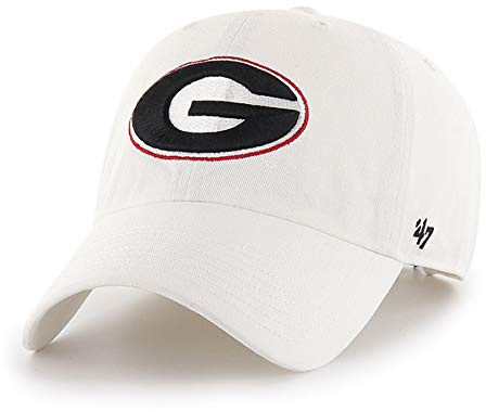 47 NCAA Georgia Bulldogs Mens Clean Up Adjustable Clean Up Adjustable Hat, White, One Size