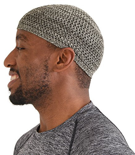 CHARM Seide Schädel Mütze Handgefertigt in Japan Dehnbar Kufi Hut Beanie für Männer Herren Damen Mix Braun L