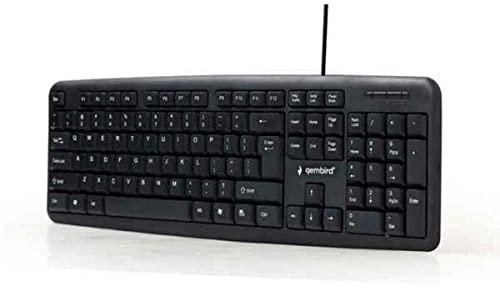 Gembird KB-U-103-PT clavier USB Portuguais Noir - Claviers (Standard, USB, Clavier à membrane, Noir)