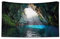 ABAKUHAUS Höhle Wandteppich und Tagesdecke, Melissani See Kefalonia aus Weiches Mikrofaser Stoff Waschbar ohne Verblassen Digitaldruck, 230 x 140 cm, Ozeanblau