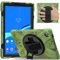 Bspring Funda para Lenovo Tab M10 HD (2nd Gen) 10.1 Pulgada 2020 TB-X306X/TB-X306F - Case Cover Anticaída con 360 Rotación Kickstand y Correa de Mano,Camuflaje