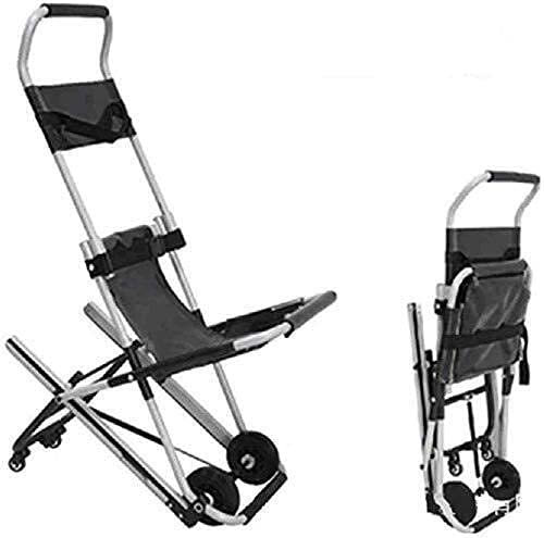 FLJMR Silla de Ambulancia Plegable Liviana para traslado, Silla de evacuación de Emergencia para Subir y Bajar escaleras, Camilla con cinturón de Seguridad y 4 Ruedas
