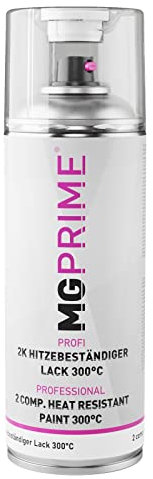 MG PRIME Hitzebeständiges 2K Lackspray 300°C Smaragdgrün glänzend schützt Motor und Auspuff vor Rost Autolack Sprühdose Spraydose 400ml schnell trocknend (Farbe ähnlich RAL 6001 Smaragdgrün)