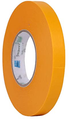 Ruban de masquage jaune, 50 mètres, pour le masquage de peinture en aérosol automobile, belle séparation de couleur de couture, bricolage, etc. (largeur 10 mm)