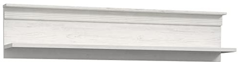 Newroom Wandboard Pinie Weiß Wandregal Landhaus Modern - 141,7x31,1x21,9 cm (BxHxT) - Bücherregal Hängeregal Wandpaneel - [Tambika.Four] Wohnzimmer Wohnstube Büro