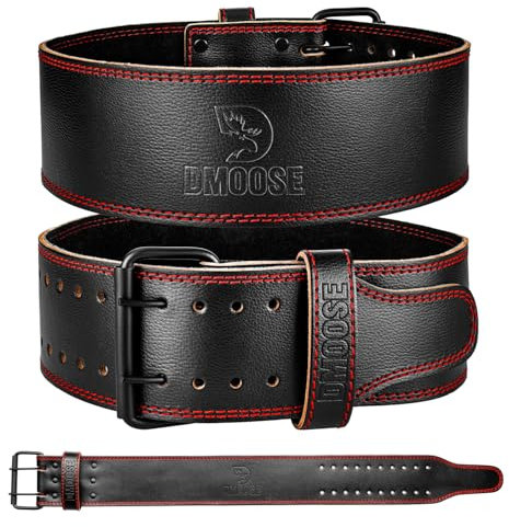 DMoose Gewichthebergürtel für Herren, echtes Leder für Männer und Frauen, 10,2 cm breit, verstellbare Schnalle, 5 mm dick für Gewichtheben, Workout, Fitnessstudio, Kniebeugen, Kreuzheben, großartige
