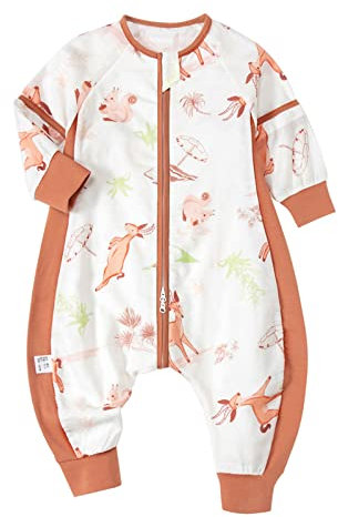 Bebe Gigoteuse Ete 18-36 Mois 1.0 Tog, Bébé Gigoteuse avec Jambes, Surpyjama Bebe Fille et Garcon, Gigoteuse Manche Longue avec Pieds, Enfant Cadeau 1-3 Ans 70-110cm Naissance 100% Coton (100cm, C)