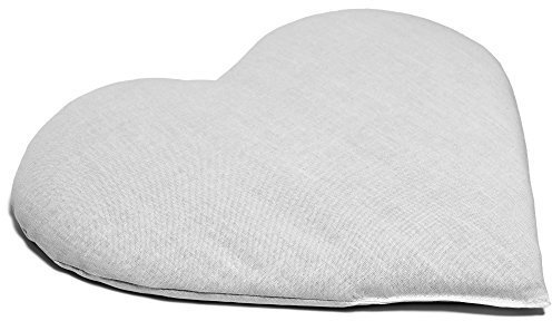 GIRAFFENLAND Zirbenkissen Herz 30x25cm weiß, direkt befülltes Zirbenholzkissen