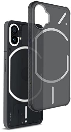 TUDIA SKN kompatibel mit Nothing Phone (1) Hülle, [Verstärkte Ecken] Stoßfest Anti-Vergilbung Dünn Semi-Transparent Matt TPU Schutzhülle für Nothing Phone (1) Handyhülle - Mattschwarz