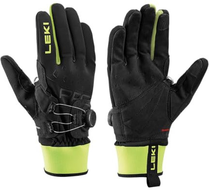 LEKI PRC Boa Shark Handschuhe, Black-neon Yellow, EU 8