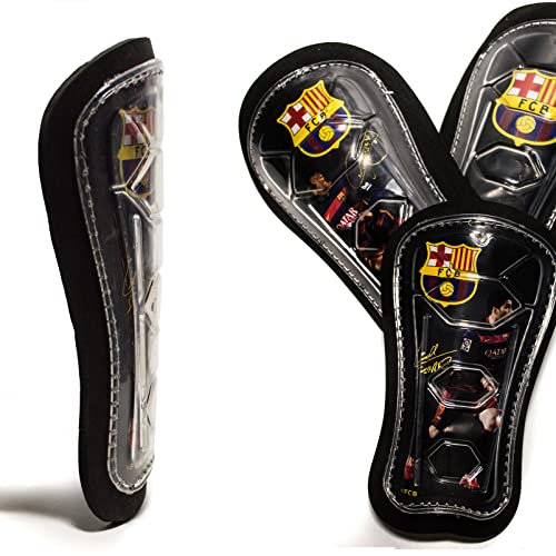 (S, Slip-In-Schienbeinschoner) FC Barcelona Lizenz Kinder Schienbeinschoner Knöchelschutz Fußball Beinschützer CE Zertifiziert Shin-Guards Hochfeste Slip-in - Fußballschutzausrüstung für 4-14 Jährige