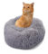 Paco Home Hundebett Katzenbett Flauschig Hundekissen Donut Hundedecke Hund Katze Hundekörbchen Katzenkorb Waschbar, Farbe:Grau, Größe:Ø40 cm