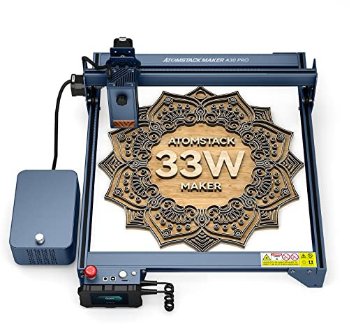ATOMSTACK A30 PRO Laser Graviermaschine, 160 W DIY CNC-Lasergravur Schneidemaschine, 6-Kern-Diode 33 W Laserleistung für Holz, Vinyl und Metall, Offline-Gravur, integriertes F30 Pro Air Assist
