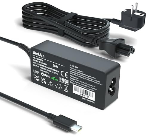 Brekiya Cargador de portátil USB C tipo C de 65 W, ampliamente compatible con HP, Dell, Lenovo, Acer, Asus, MacBook, Samsung, Xiaomi, Huawei, Google, USB-C