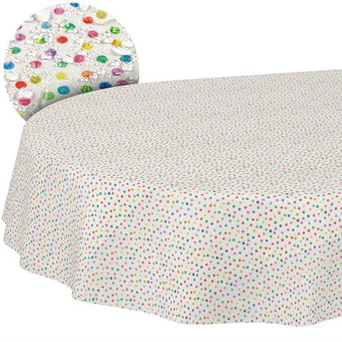 ANRO Tischdecke abwaschbar Mimi oval 280x140 cm Outdoor wetterfest | ideal für Garten, Terrasse & Esszimmer – Tischwäsche aus beschichtetem Stoff – schmutz- & wasserabweisend, pflegeleicht