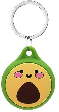 AXFEE Airtags in Silicone Lavabile, Porta Air Tag per GSP Apple, Airtag Cover per Chiavi Zaini e Animale, Portatile, Anti-graffio, Mantiene un Segnale Forte-Avocado